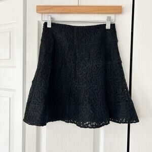 NWT Express Black Lace A-Line Mini Skater Skirt Women’s Size 00 Cotton Blend